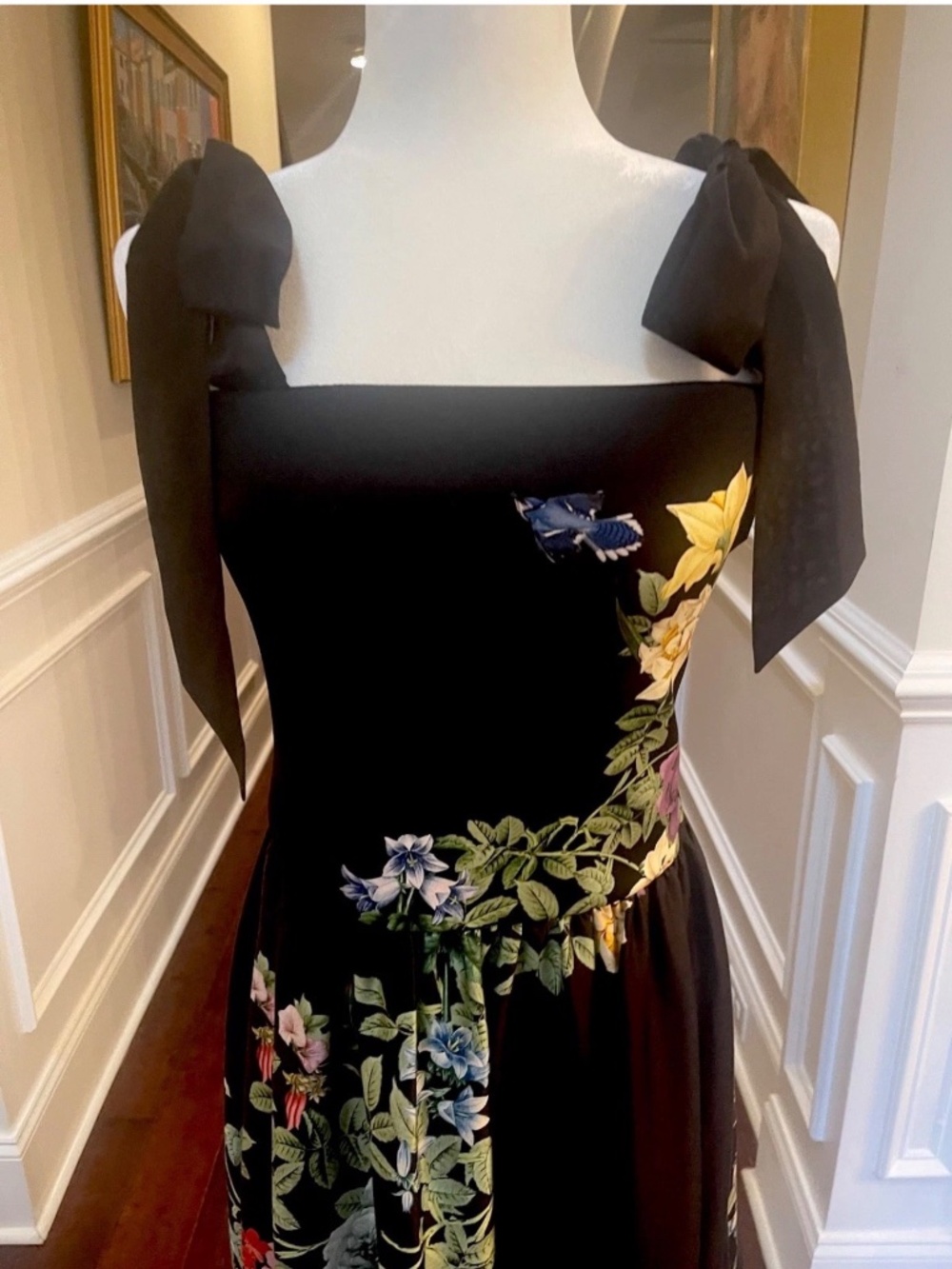 Alice + Olivia Oriana Tie Strap Drop Waist Midi Dress In Venus Floral 8 NWT $660 - Picture 2 of 14